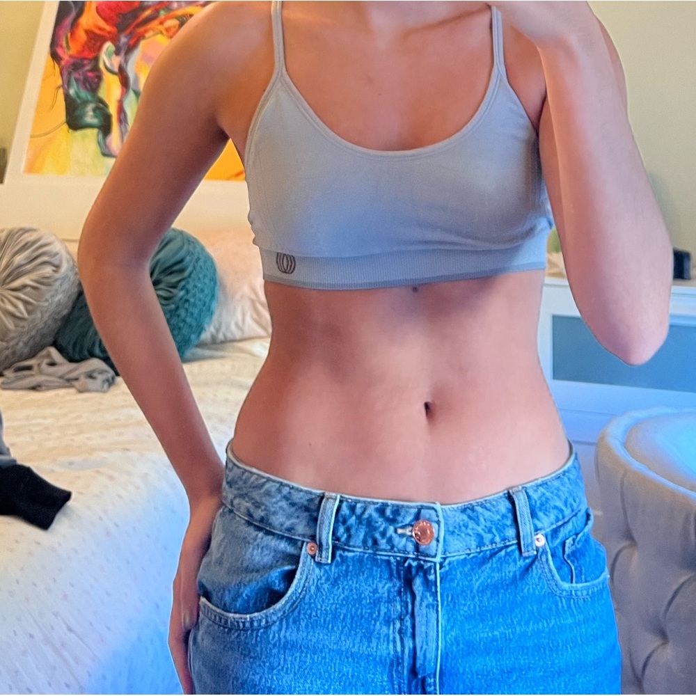 Light blue sports bra